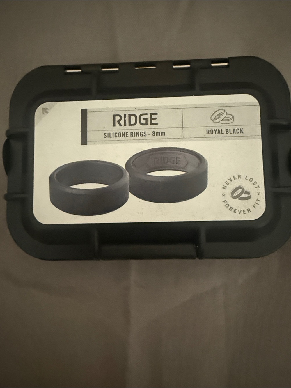 RIDGE Royal Black Silicone Ring Set - Men's 8mm Comfort Bands
